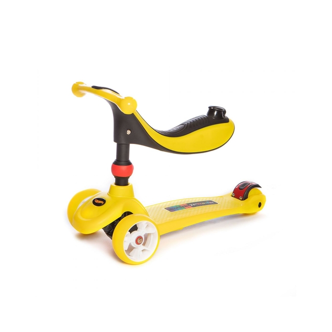 Baby Adventure Children's Scooter 21st Tricycle with Seat wheels LED Yellow BR75242