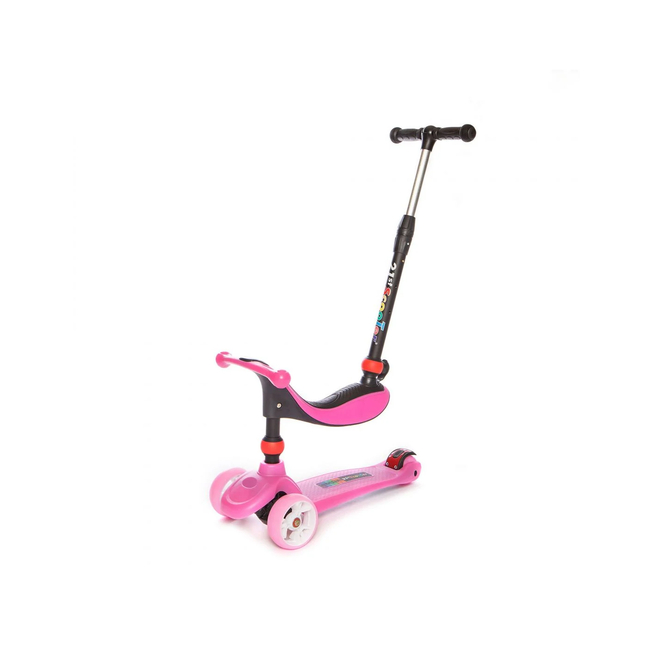Baby Adventure Παιδικό Πατίνι 21st 12+μ Τρίτροχο με Κάθισμα τροχοί LED Pink BR75244