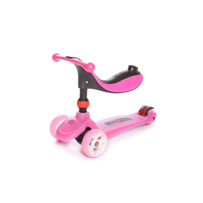 Baby Adventure Παιδικό Πατίνι 21st 12+μ Τρίτροχο με Κάθισμα τροχοί LED Pink BR75244