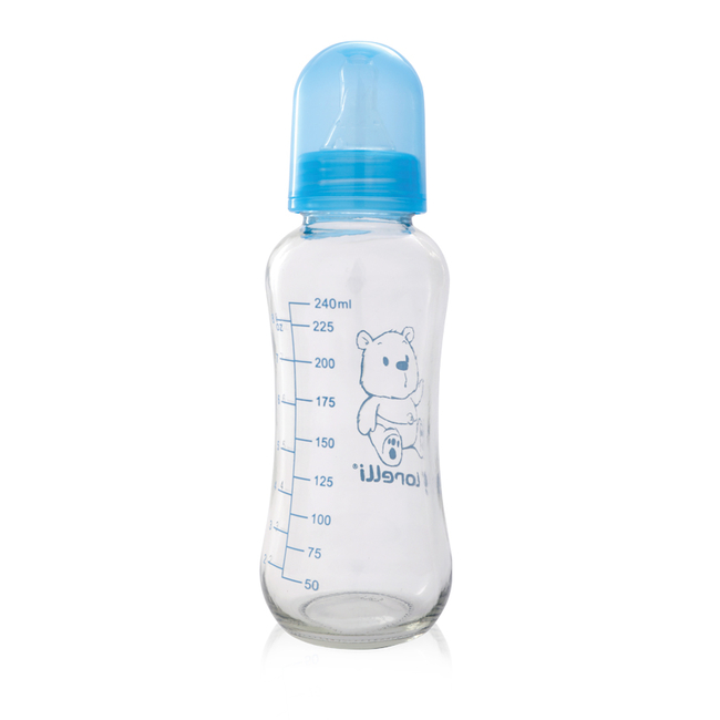 Bertoni Lorelli Glass Bottle 240ml 0+ - Blue (1020062)