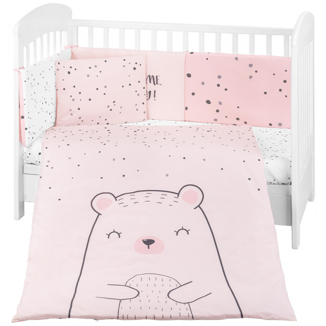 Kikka Boo Jersey Σετ Προίκας μωρού για Κούνια 6 τμχ 60x140cm Bear with me Pink 41101060120