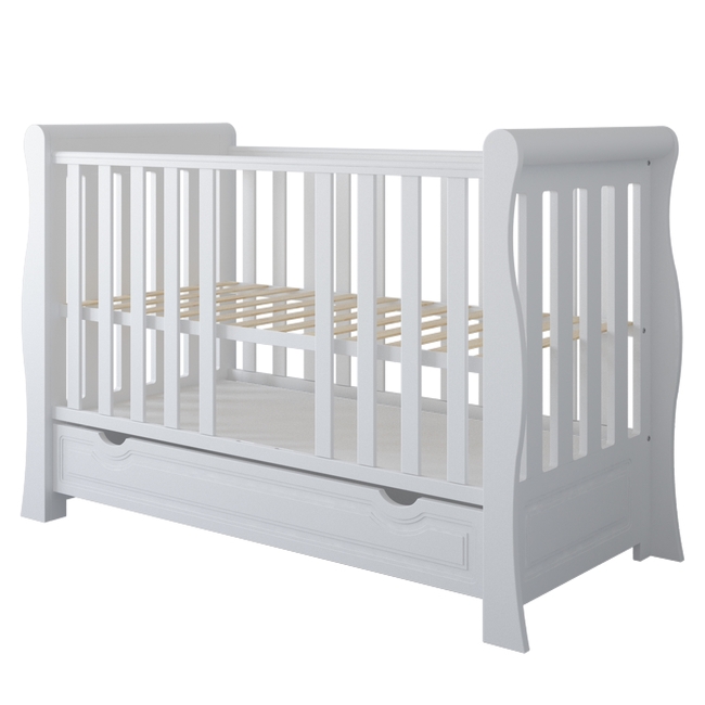 Baby Cradle Megan for mattress 60x120 cm with Drawer White