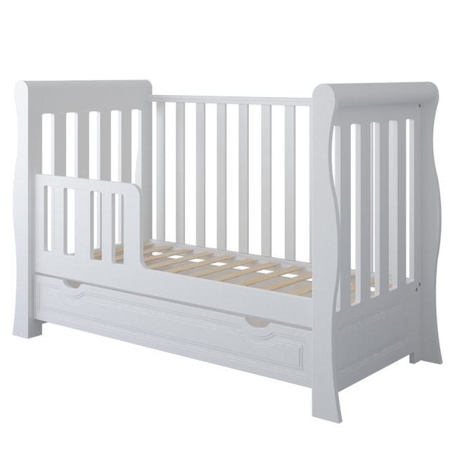 Baby Cradle Megan for mattress 60x120 cm with Drawer White