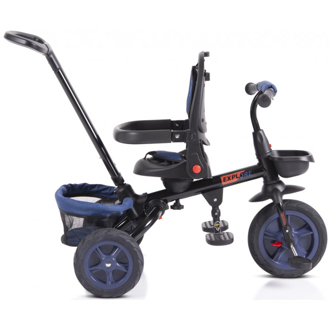 Byox Explore Folding Tricycle with Swivel Seat & Accessories Dark Blue 3800146231088