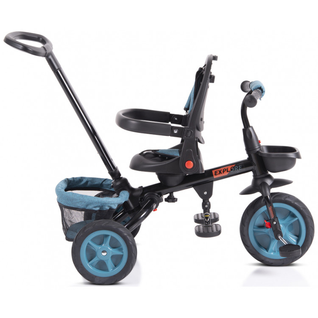 Byox Explore Folding Tricycle with Swivel Seat & Accessories Turquoise 3800146231071