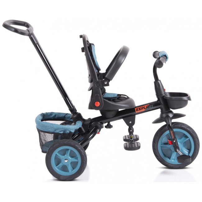 Byox Explore Folding Tricycle with Swivel Seat & Accessories Turquoise 3800146231071