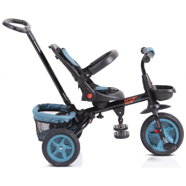 Byox Explore Folding Tricycle with Swivel Seat & Accessories Turquoise 3800146231071