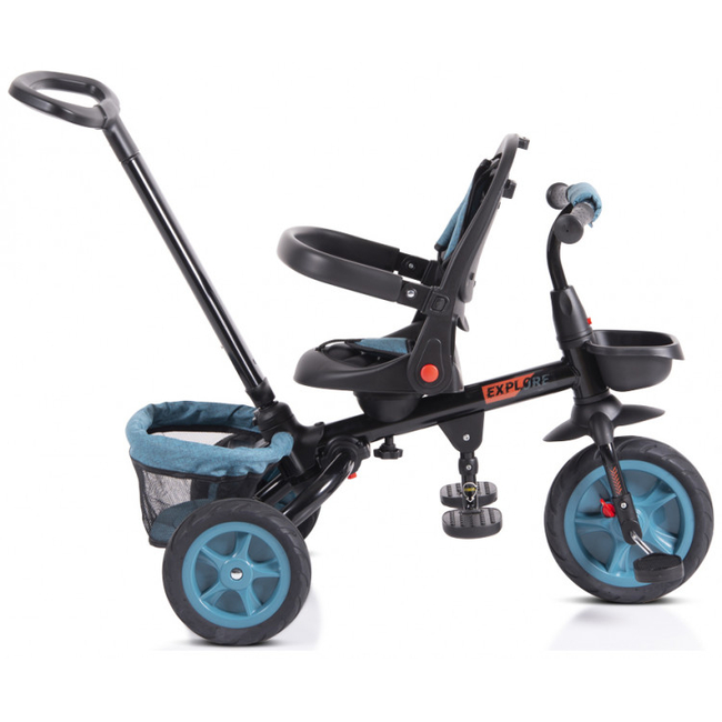 Byox Explore Folding Tricycle with Swivel Seat & Accessories Turquoise 3800146231071