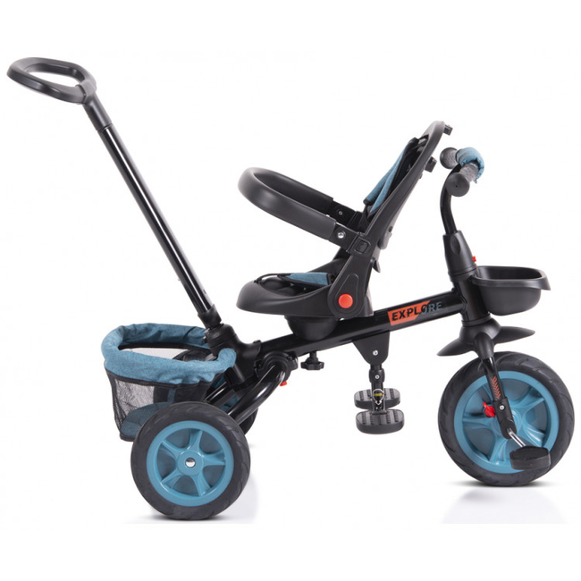 Byox Explore Folding Tricycle with Swivel Seat & Accessories Turquoise 3800146231071