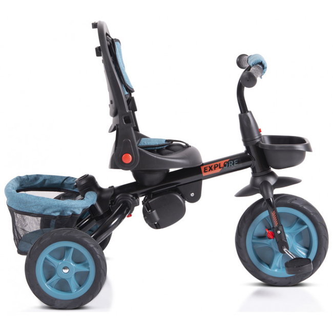 Byox Explore Folding Tricycle with Swivel Seat & Accessories Turquoise 3800146231071