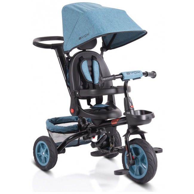 Byox Explore Folding Tricycle with Swivel Seat & Accessories Turquoise 3800146231071