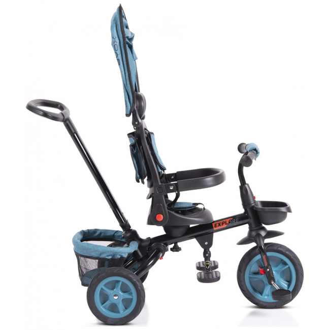 Byox Explore Folding Tricycle with Swivel Seat & Accessories Turquoise 3800146231071