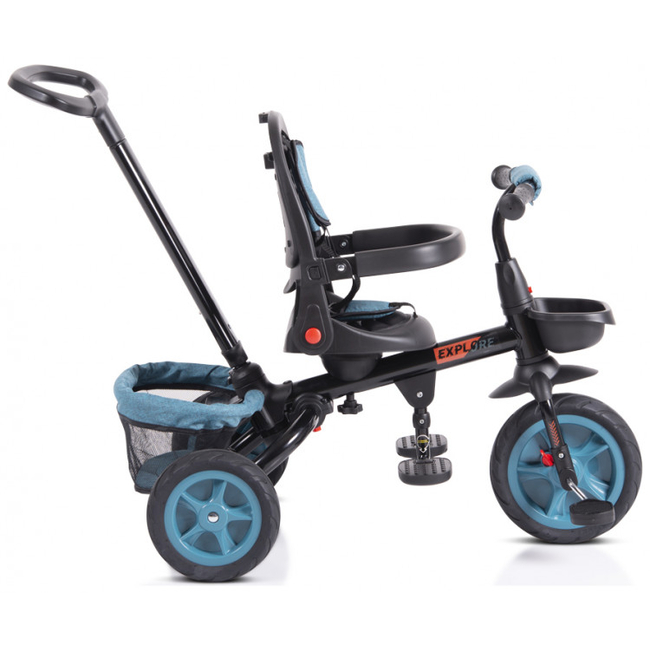 Byox Explore Folding Tricycle with Swivel Seat & Accessories Turquoise 3800146231071