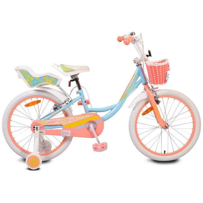 Byox Fashion 20" Παιδικό Ποδήλατο Καλαθάκι 2η Θέση Κουδουνάκι Βοηθητικές 8 έως 12 ετών Blue 3800146201807 (Δώρο περικάρπια επιαγκωνίδες επιγονατίδες)
