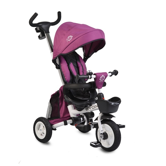 Byox Flexy Lux Τρίκυκλο Πτυσσόμενο Ποδήλατο Περιστρεφόμενο Κάθισμα 360° Ανάκλιση Πλάτης - Purple (3800146230296) (Δωρο 2 Φωτα Led)