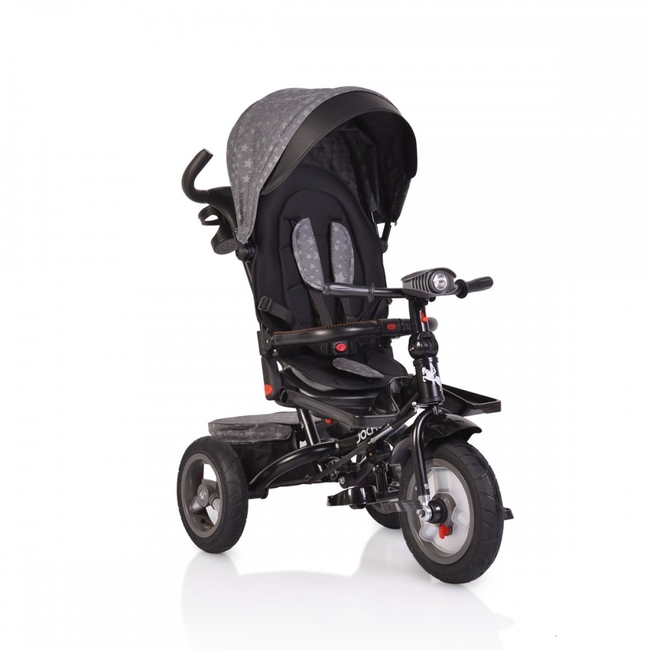 Byox Jockey Air Wheels Children Tricycle Reversibe Seat Music Tray - Grey Stars (3800146242916)