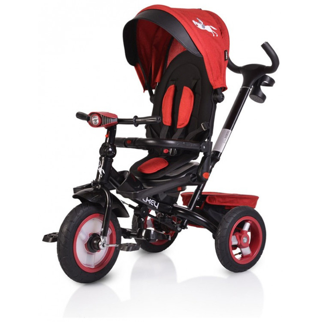 Byox Jockey Air Wheels Children Tricycle Reversibe Seat Music Tray Dark Red 3800146242909