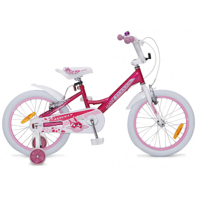 Byox Lovely 18'' Παιδικό Ποδήλατο Τροχοί/Τιμόνι αλουμινίο V-Brake Φρένα 7-10 ετών Pink 3800146200701