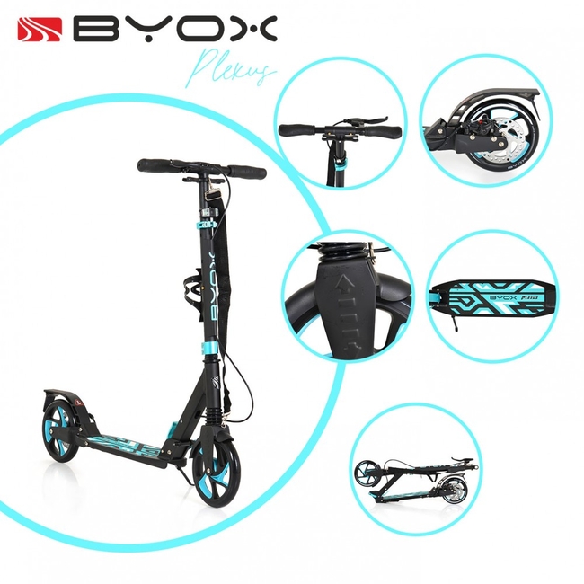 Byox Plexus Scooter Αναδιπλούμενο Πατίνι Αλουμινίου Ανάρτηση Δισκόφρενο Limited Edition 3800146227883