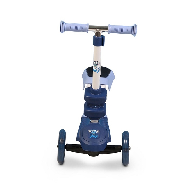 Byox Pop Scooter 2 in 1 Convertible Scooter with 3 LED wheels & seat - Blue