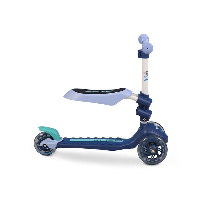 Byox Pop Scooter 2 in 1 Convertible Scooter with 3 LED wheels & seat - Blue