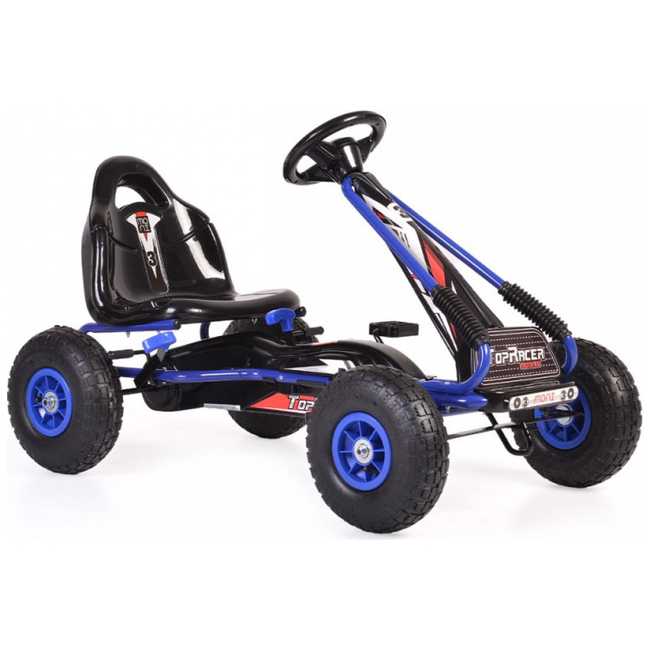 Byox Top Racer AIR Go Kart Παιδικό αυτοκίνητο με πετάλια και φουσκωτούς τροχούς 3-8 ετών - Blue GA815