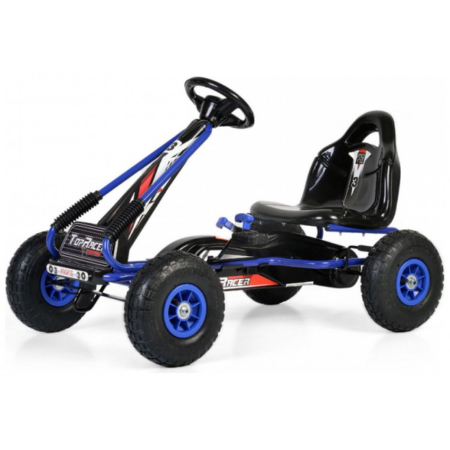 Byox Top Racer AIR Go Kart Παιδικό αυτοκίνητο με πετάλια και φουσκωτούς τροχούς 3-8 ετών - Blue GA815