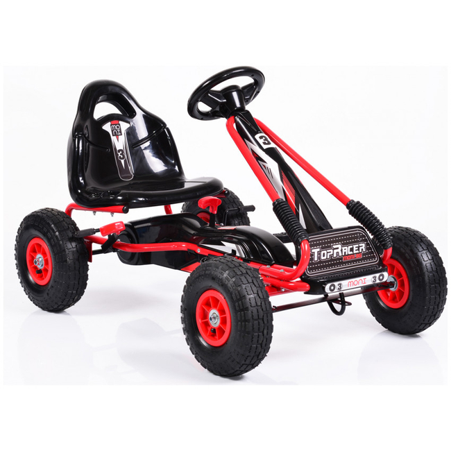 Byox Top Racer AIR Go Kart Παιδικό αυτοκίνητο με πετάλια και φουσκωτούς τροχούς 3-8 ετών - Red GA815