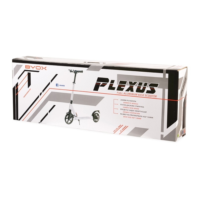 Byox Plexus  Folding Scooter Disk Brake Suspension - Black (3800146225247)