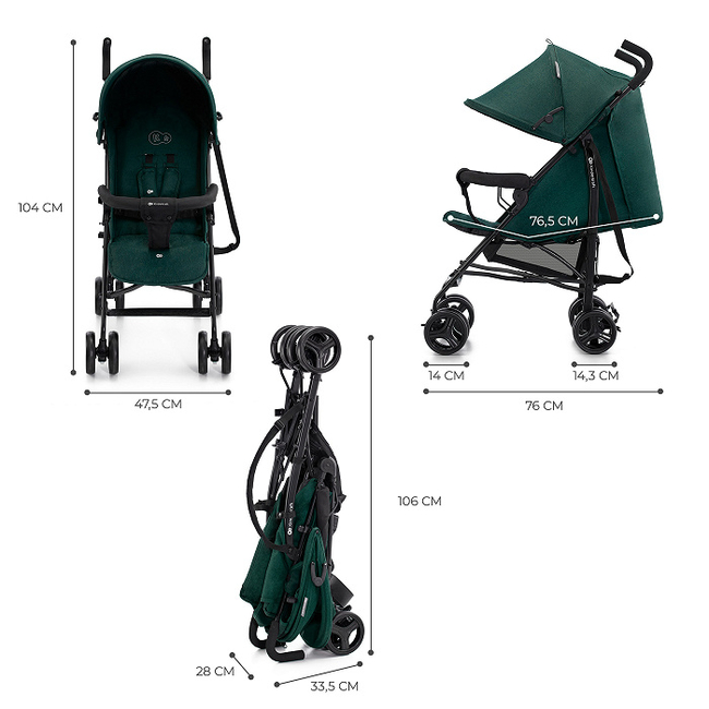 Kinderkraft TIK 6,5kg Παιδικό Καρότσι Βόλτας 6+ μηνών Green Forest KSTIK000GRE0000