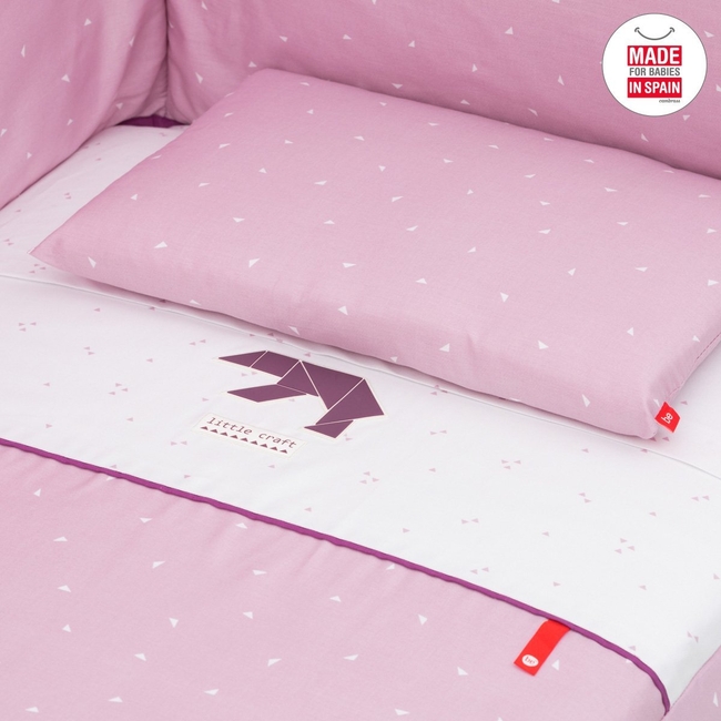 Cambrass Cot Bedspread 70 x 140 cm Be Range Set of 5 - Origami Pink 38054