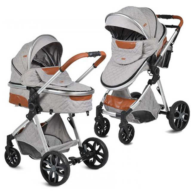 Cangaroo Alma 3 in 1 Aluminium Παιδικό Αναστρέψιμο Καρότσι 0+ μηνών Light Grey 3800146235482