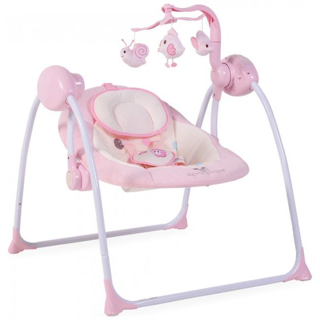 Cangaroo Baby Swing+ PLUS Ηλεκτρικό Βρεφικό Ρηλάξ/Κούνια - Pink 3800146247119 (Δώρο Super Απαλή Κουβερτούλα)