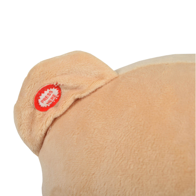 Cangaroo Bear Λούτρινο Κουνιστό Αρκουδάκι Με Ήχους και Ξύλινη Βάση 12+ μηνών - WJ 635 KHAKI