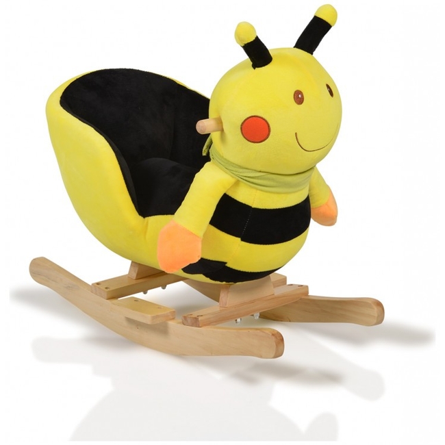 Cangaroo Bee Λούτρινη Κουνιστή Μελισσούλα Με Ήχους και Ξύλινη Βάση WJ635 (3800146242244)