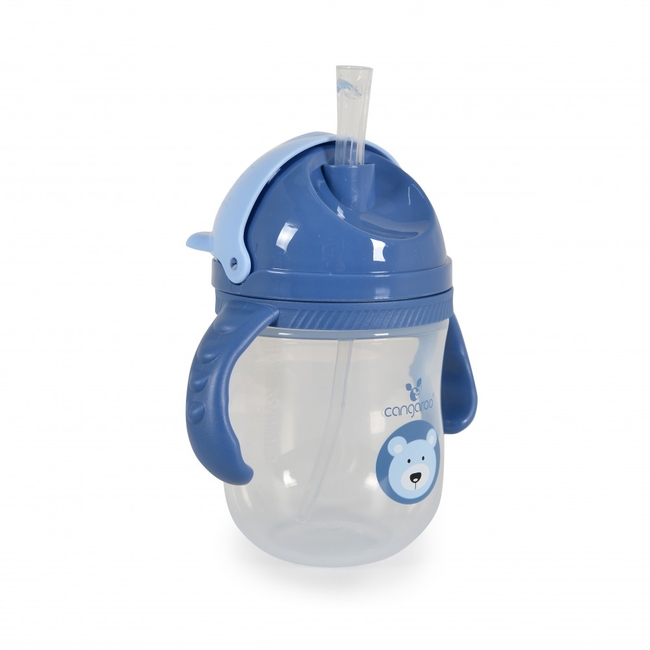 Cangaroo Berry Εκπαιδευτικό Κύπελλο 240ml με Καλαμάκι 6+μ Μπλε C0586