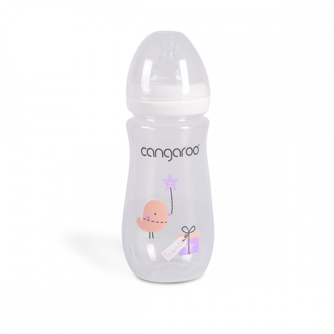 Cangaroo Birdy Blu Plastic Baby Bottle 300 ml BPA Free 3+ Months Pink  C0563