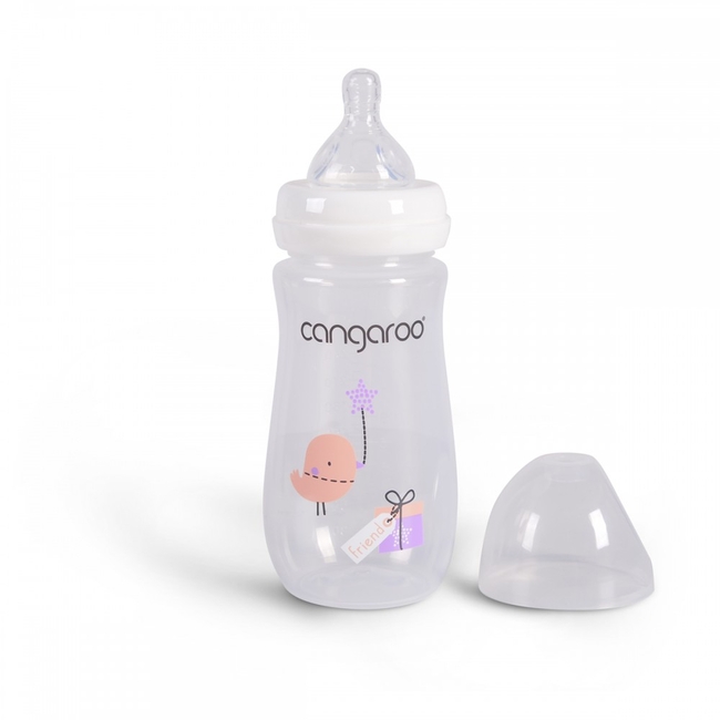 Cangaroo Birdy Blu Plastic Baby Bottle 300 ml BPA Free 3+ Months Pink  C0563