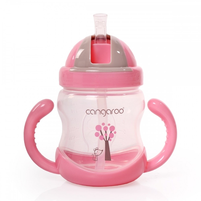 Cangaroo Boo Εκπαιδευτικό Κύπελλο 280ml με Καλαμάκι 6+μ Ροζ C0582