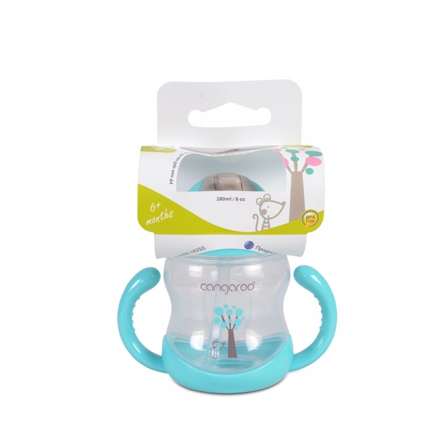 Cangaroo Boo Εκπαιδευτικό Κύπελλο 280ml με Καλαμάκι 6+μ Γαλάζιο C0582