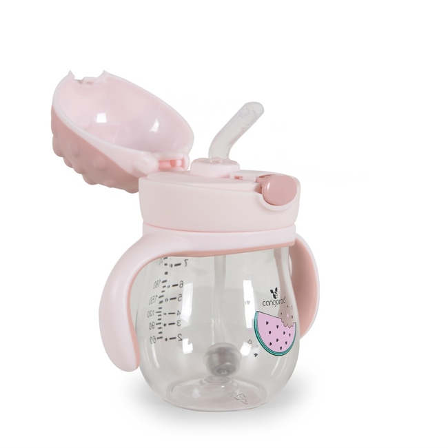 Cangaroo Brillo Εκπαιδευτικό Κύπελλο 250ml με Καλαμάκι 6+μ Ροζ A0033
