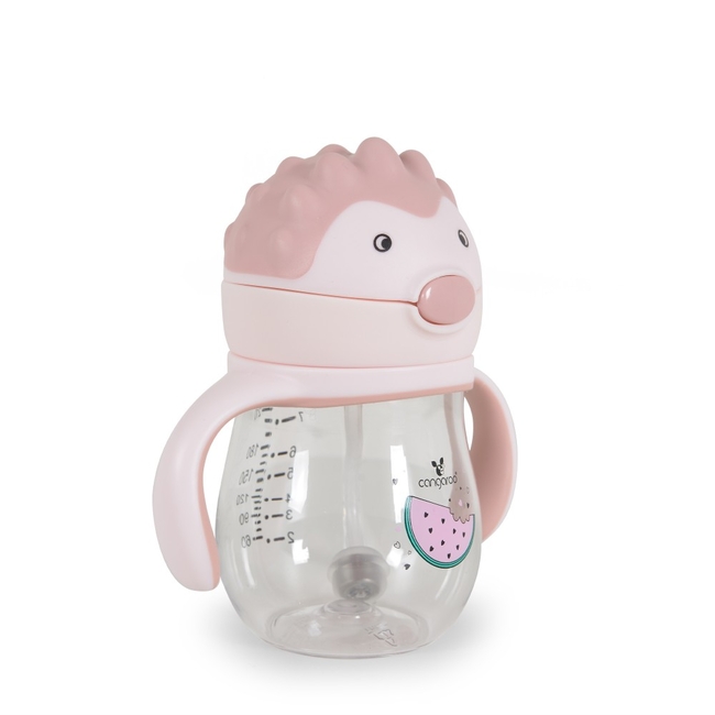 Cangaroo Brillo Εκπαιδευτικό Κύπελλο 250ml με Καλαμάκι 6+μ Ροζ A0033