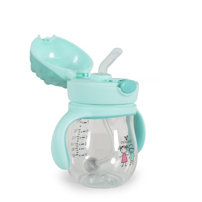 Cangaroo Brillo Εκπαιδευτικό Κύπελλο 250ml με Καλαμάκι 6+μ Τιρκουάζ A0033
