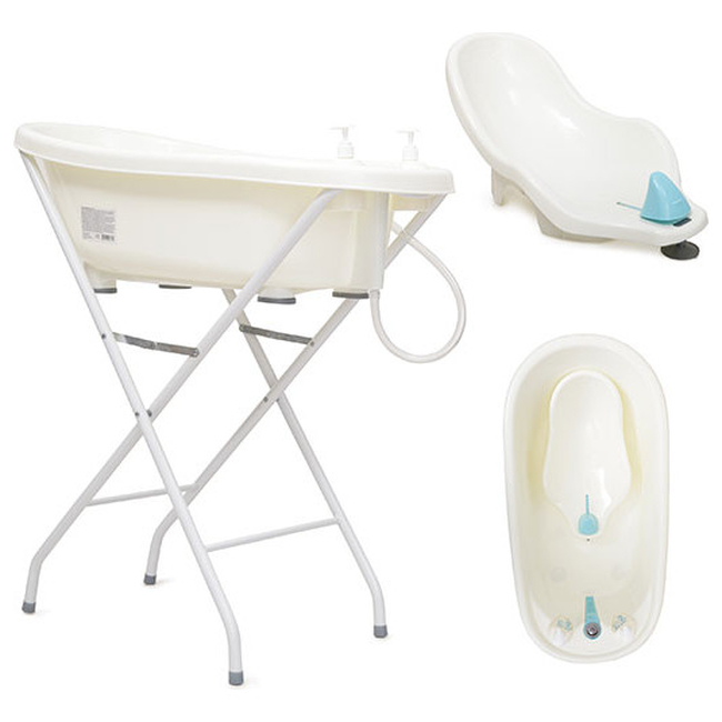 Cangaroo Bubble Baby Bather 3 in 1 90 x 43 εκ. with Stand Thermometer Cases - Light Blue