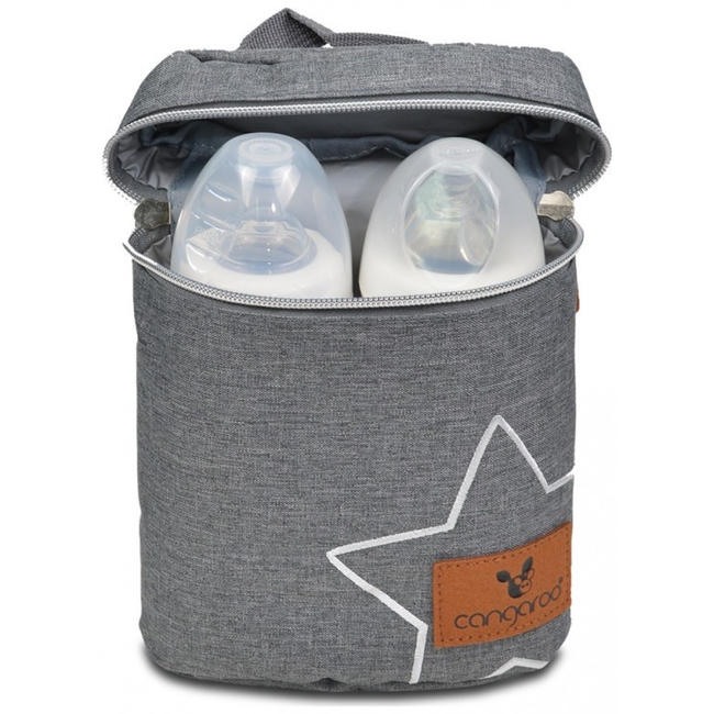 Cangaroo Charlie Double Bottle Insulator - Dark Grey (3800146265595)