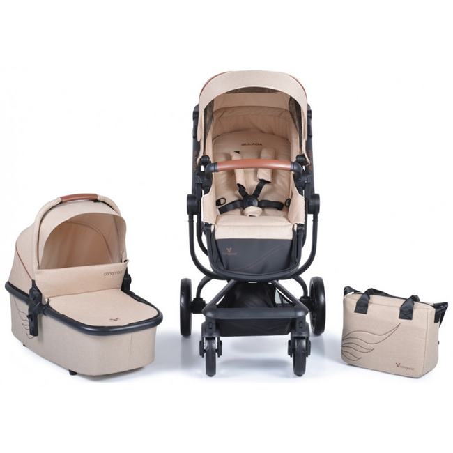 Cangaroo Ellada 2 in 1 Baby Stroller 0+ months Beige 3800146235611