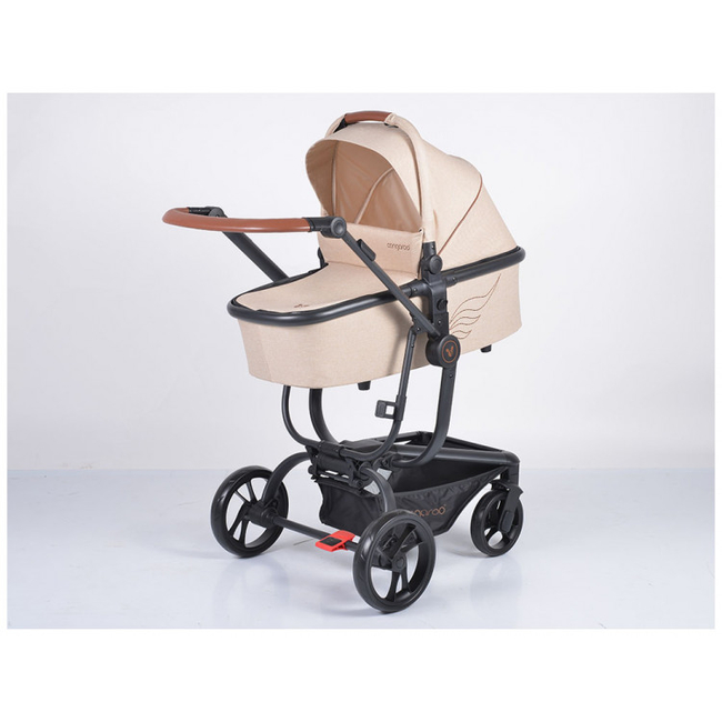 Cangaroo Ellada 3 in 1 Baby Stroller 0+ months with Car Seat 0-13 kg Beige 3800146235611