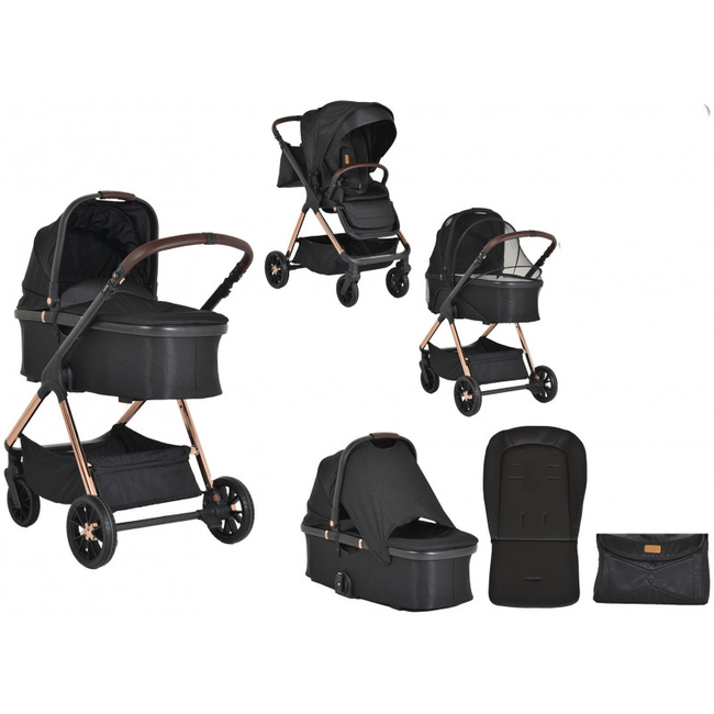 Cangaroo Empire 2 in 1 Baby Stroller 0-22 kg  & Carry Cot with Accessories Black 3800146235895