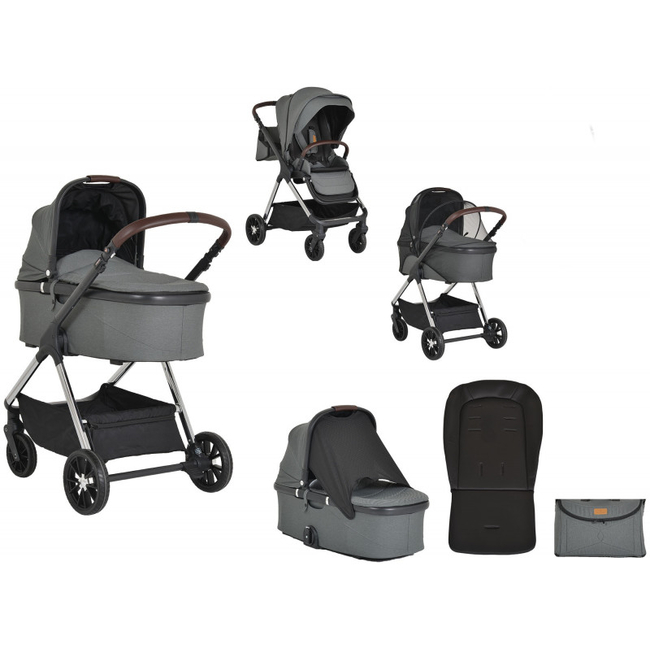 Cangaroo Empire 2 in 1 Παιδικό Καρότσι 0-22 kg με Καλαθούνα & Αξεσουάρ Dark Grey 3800146235925
