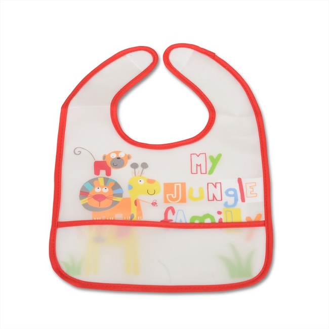 Moni Funny Snack 1001 Waterproof Bib with Pocket - Red (3800146259983)